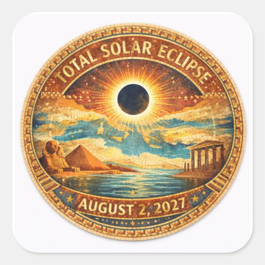 Mosaic Stijl 2027 Eclipse Vierkante Sticker (Voorkant)