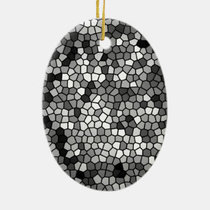 Mosaic Stones Glass Black Grey White Keramisch Ornament