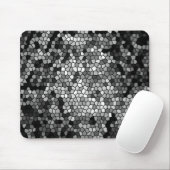 Mosaic Stones Glass Black Grey White Muismat (Met muis)
