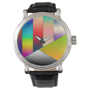 MOSAIC strepen driehoeken met kleur II + uw ideeën Horloge