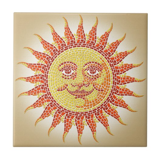 Mosaic Sun Tegeltje (Voorkant)