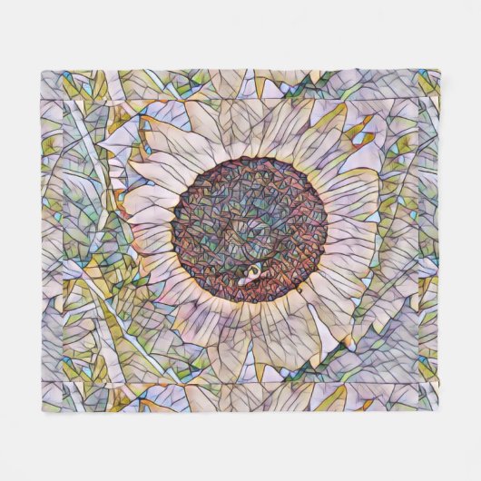 Mosaic Sunflower Blanket Fleece Deken (Voorkant (Horizontaal))