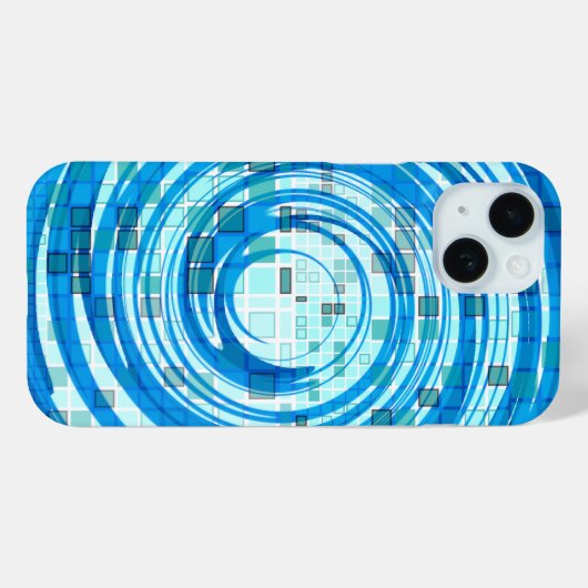 Mosaic Swirl coque iphone bleu (Verso (horizontal))