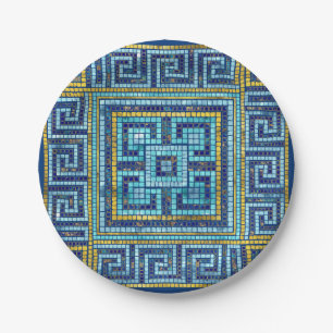 Mosaic Tile Greek Meander Key Papieren Bordje