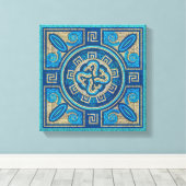 Mosaic Tile Ornament Canvas Afdruk (Insitu (Houten vloer))