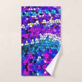 Mosaic Tile Pattern Paars Blue Pink Bath Towels Bad Handdoek (Handdoek)
