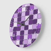  Mosaic Tile Pattern Paarse Lila Lavender Grote Klok (Hoek)