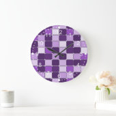  Mosaic Tile Pattern Paarse Lila Lavender Grote Klok (Huis)