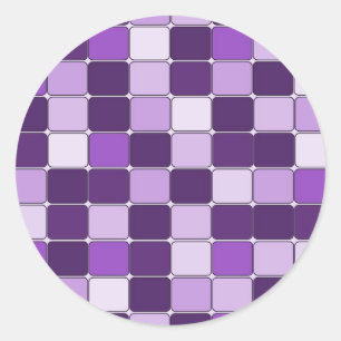 Mosaic Tile Pattern Paarse Lila Lavender Ronde Sticker