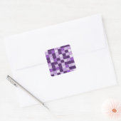  Mosaic Tile Pattern Paarse Lila Lavender Vierkante Sticker (Envelop)
