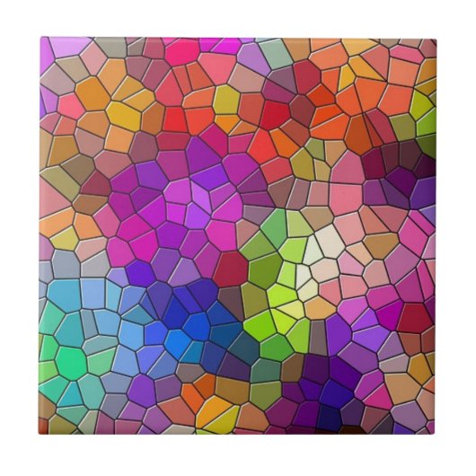 Mosaic Tile Rainbow Tegeltje (Voorkant)