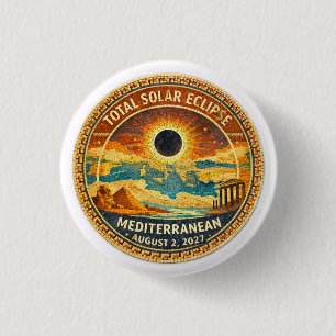 Mosaic Totale Zonsverduistering 2027 sticker Ronde Button 3,2 Cm
