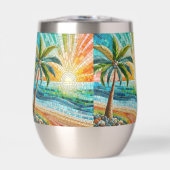 Mosaic Tropical Beach Coucher de soleil Palm Tree (Avant)