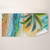 Mosaic Tropical Beach Coucher de soleil Palm Tree (Serviette de bain)