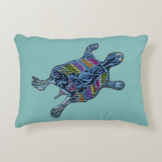 Mosaic Turtle Accent Pillow Accent Kussen (Voorkant)