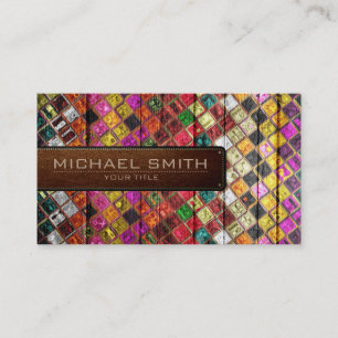 Mosaic Wooden Elegant Leather Kijk #10 Visitekaartje