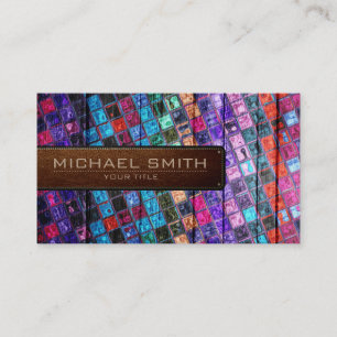 Mosaic Wooden Elegant Leather Kijk #12 Visitekaartje