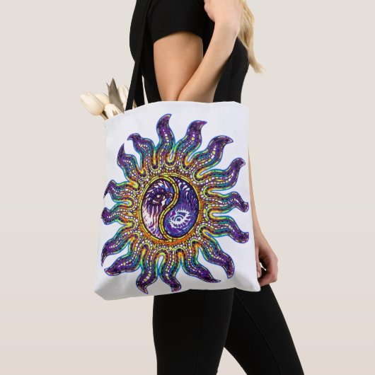 Mosaic Yin Yang Sun Canvas tas (Dichtbij)