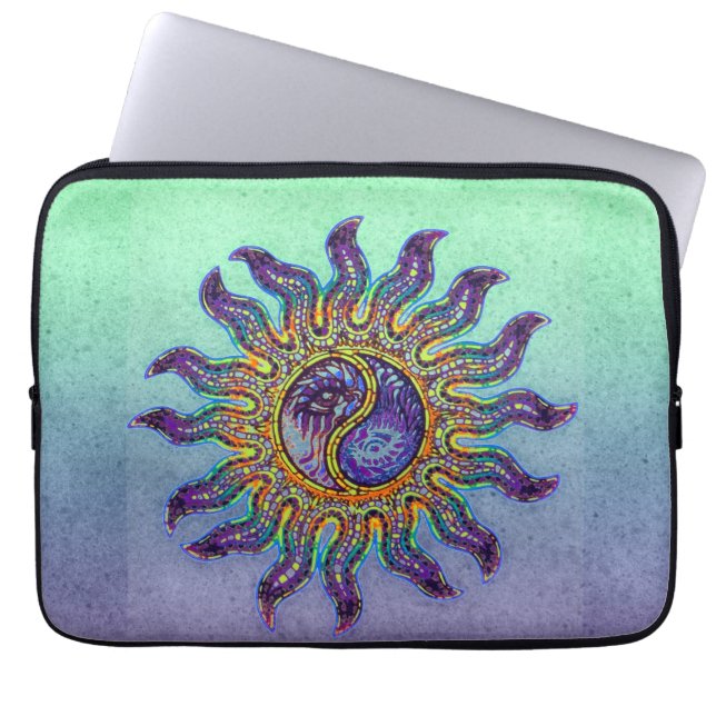 Mosaic Yin Yang Sun Laptop Sleeve (Voorkant)