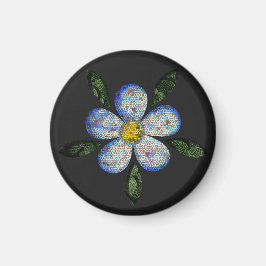 Mosaico botânico e simético com tema floral magneet