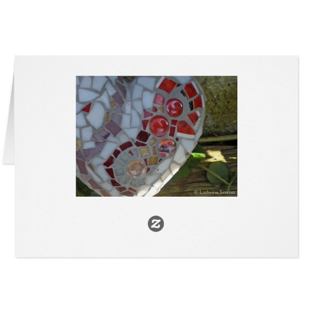 Mosaik-rot-Herzkarte (Achterkant Horizontaal)