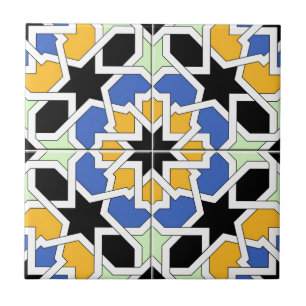 Mosaïque 02 de carreau marocain bleu et noir dans