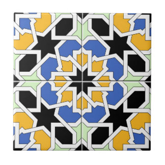 Mosaïque 02 de carreau marocain bleu et noir dans
