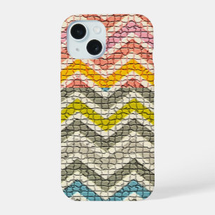MOSAÏQUE À CHEVRONS BLANC ROSE JAUNE GRIS BLEU