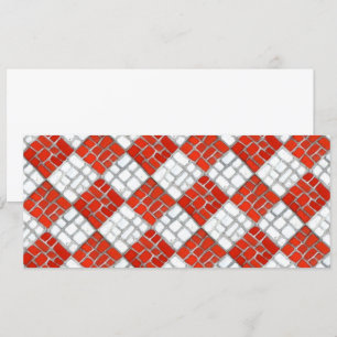 MOSAÏQUE À COCHE ROUGE 4x9,25 Carte plate / Horizo