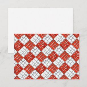 MOSAÏQUE À COCHE ROUGE Carte plate 3,5x5 / Horizon