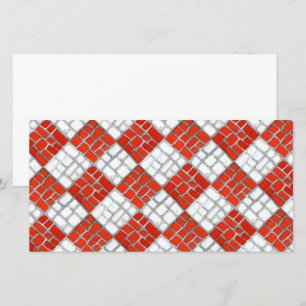 MOSAÏQUE À COCHE ROUGE Carte plate 8x4 / Horizonta