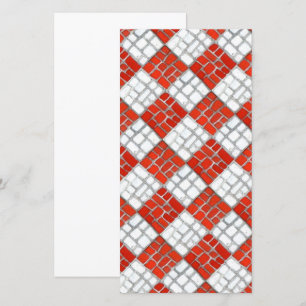 MOSAÏQUE À COCHE ROUGE Carte plate 8x4 / Verticale