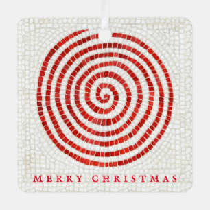 MOSAÏQUE À ROUE À AILES Ornement carré en métal + 