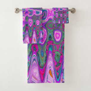 Mosaïque Abstraite Colorée Magenta Ondulée Rétro