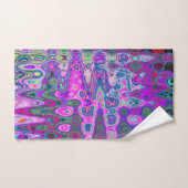 Mosaïque Abstraite Colorée Magenta Ondulée Rétro (Serviette à main)