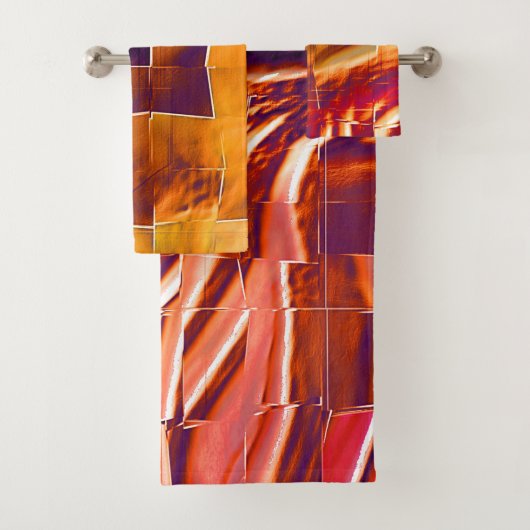Mosaïque Abstraite de feuille de papier orange rou (En situation)