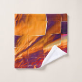 Mosaïque Abstraite de feuille de papier orange rou (Gant de toilette)