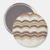 Mosaïque beige Grand aimant rond (Recto/Verso)