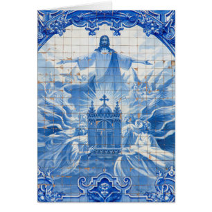 Mosaïque bleue de jésus, Portugal