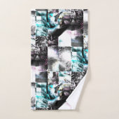 mosaïque carré de textures désordonnées en argent  (Serviette à main)