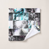 mosaïque carré de textures désordonnées en argent  (Gant de toilette)