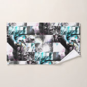 mosaïque carré de textures désordonnées en argent  (Serviette à main)