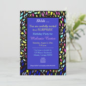 Mosaïque colorée Art Party Invitation (Debout devant)