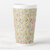 MOSAÏQUE DE COUVERTURE Grand mug Latte + Texte / R (Devant)