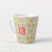 MOSAÏQUE DE COUVERTURE Mug Latte + Texte / Rouge (Angle gauche)