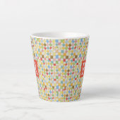 MOSAÏQUE DE COUVERTURE Mug Latte + Texte / Rouge (Devant)