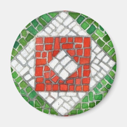 MOSAÏQUE DE FÊTE Aimant rond (Devant)