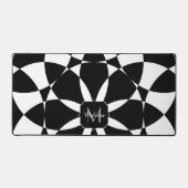 Mosaïque de mandala de fleurs noires et blanches M (Recto)