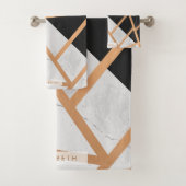 Mosaïque de marbre d'or noire et blanche (En situation)