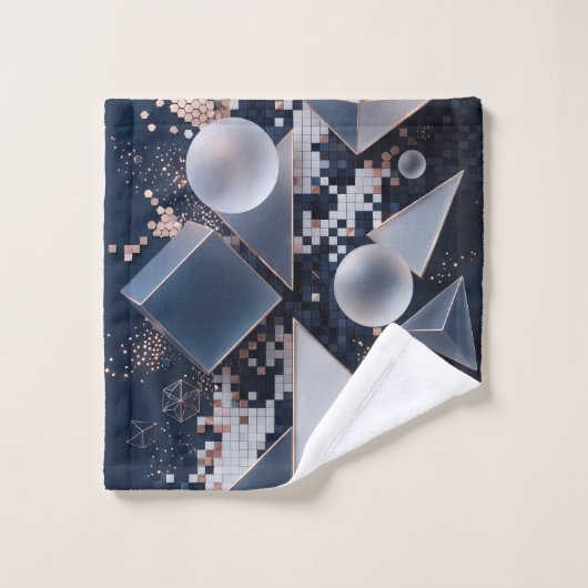 Mosaïque de Noël abstraite futuriste 3D (Gant de toilette)